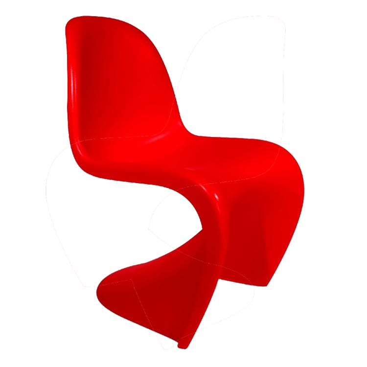 Verner Panton style, Sedia da pranzo sedia Panton lucido rosso