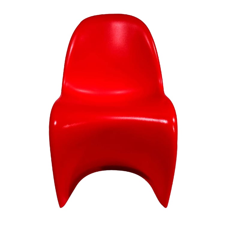 Verner Panton style, Il seggiolino sedia Panton lucido rosso