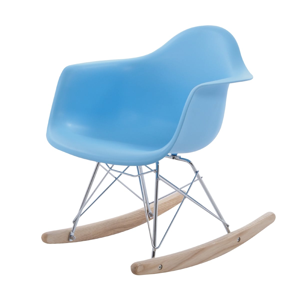 Charles Eames style, Sedia a dondolo RAR Junior Azzurro