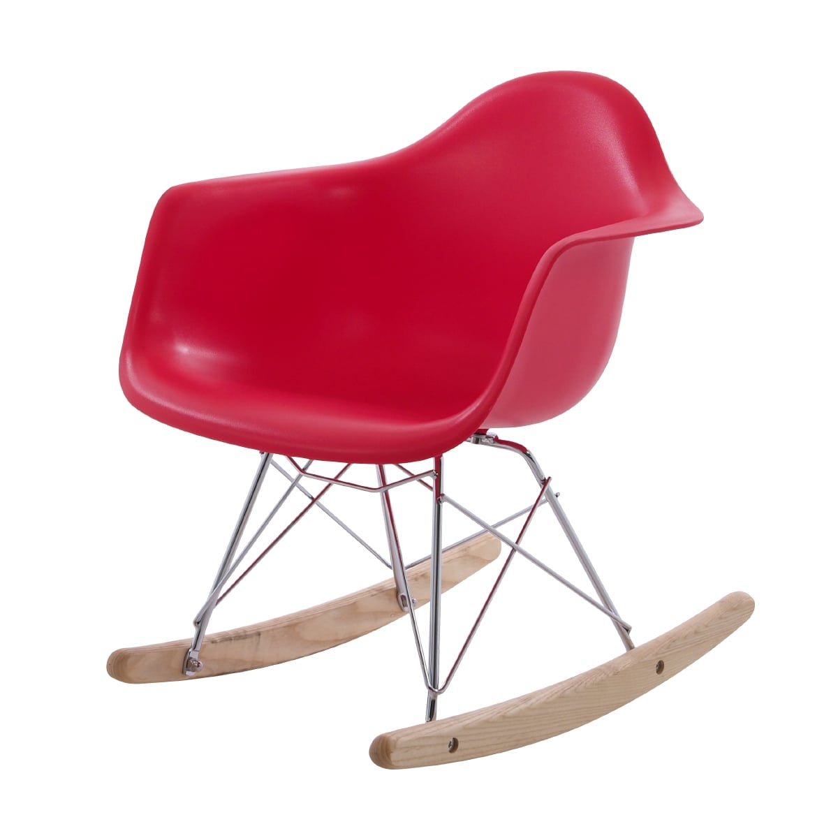 Charles Eames style, Sedia a dondolo RAR Junior rosso