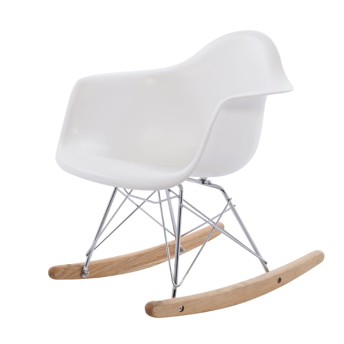 Charles Eames style, Sedia a dondolo RAR Junior bianca