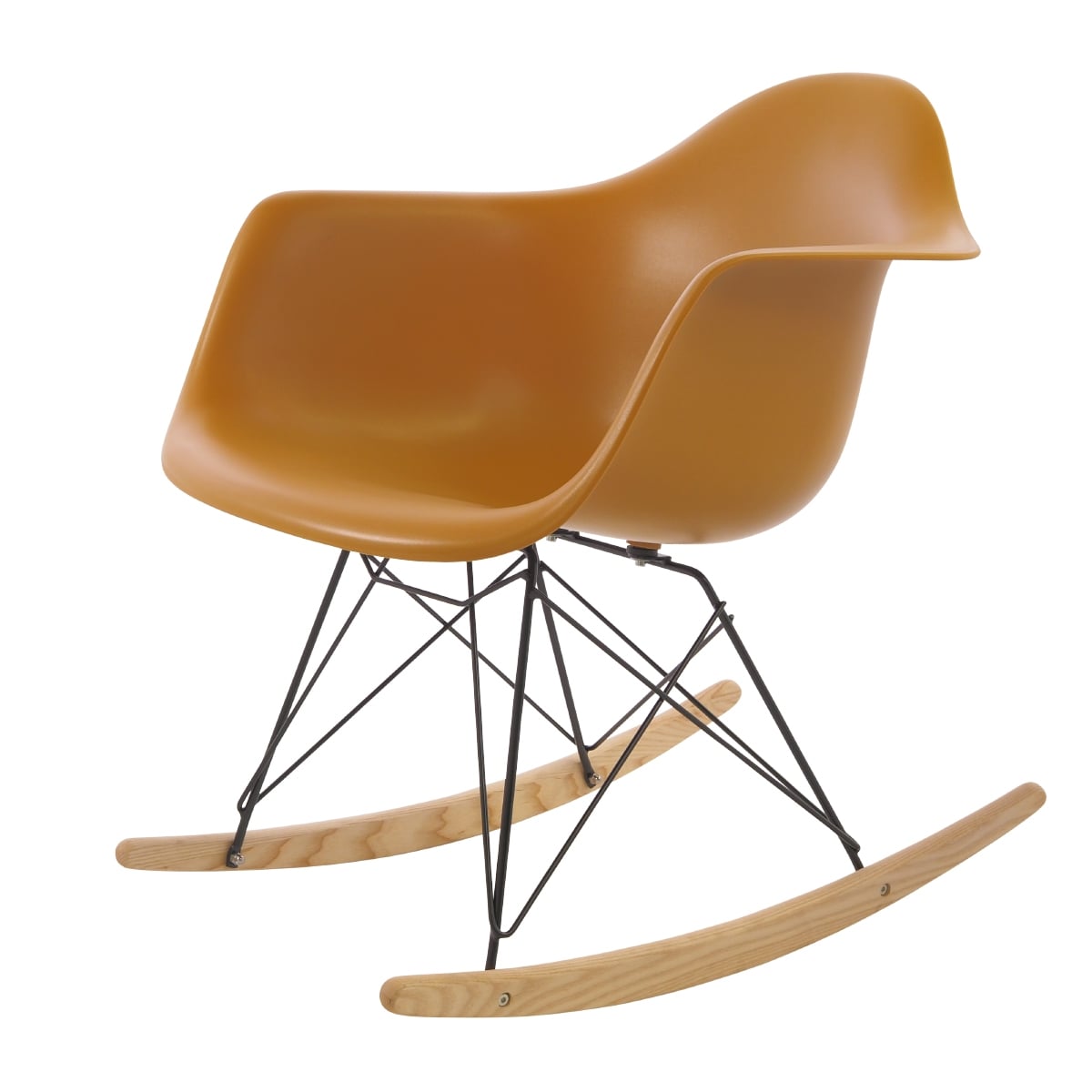 Charles Eames style, Sedia a dondolo RAR Base nera PP Zenzero