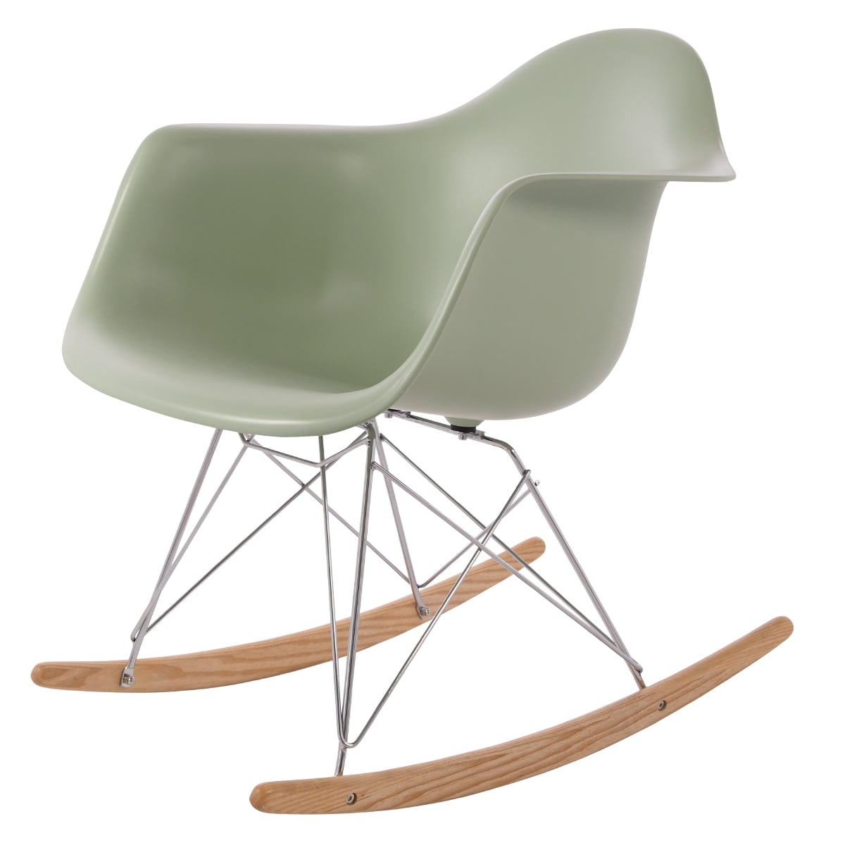 Charles Eames style, Sedia a dondolo RAR base cromata PP mint