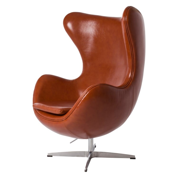 Arne Jacobsen style, Poltrona Egg chair Cognac