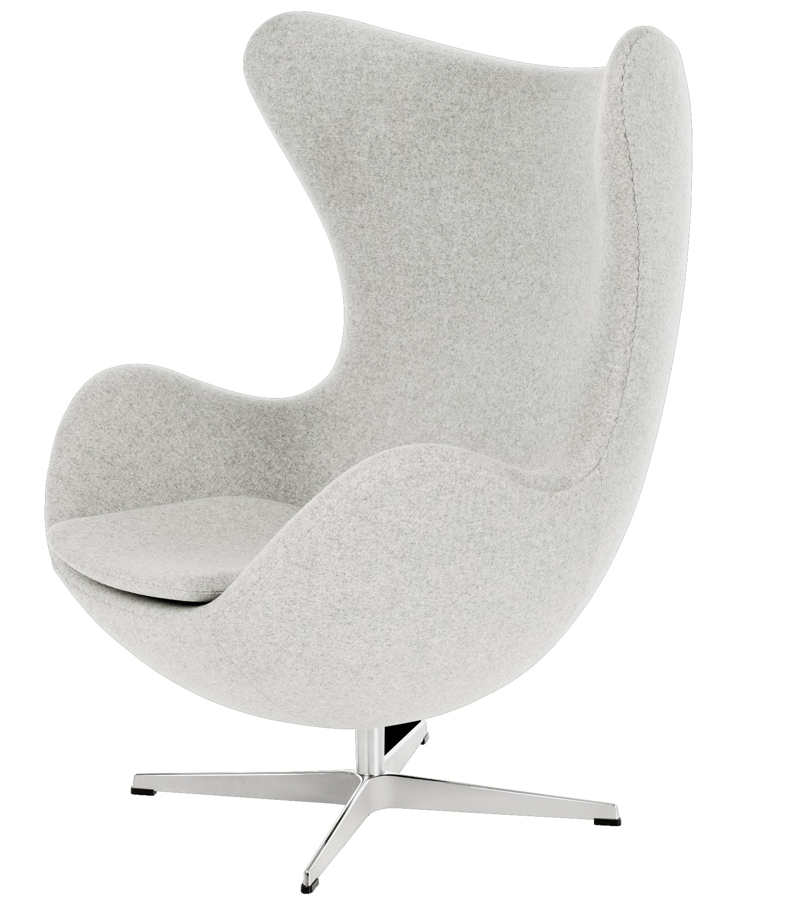 Arne Jacobsen style, Poltrona Egg chair Cachemire Grigio chiaro