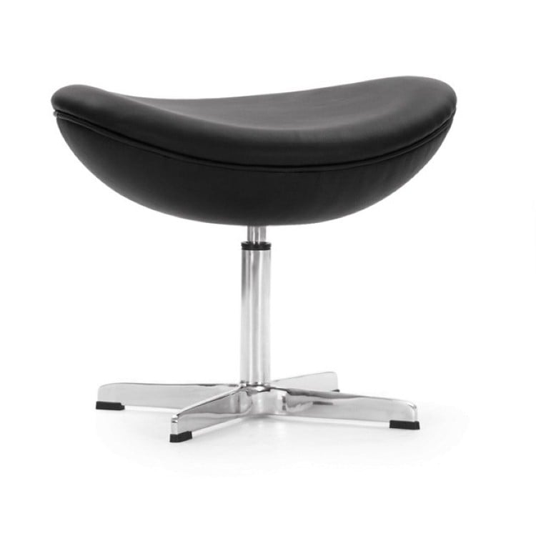 Arne Jacobsen style, Sgabello Egg chair pelle Nero