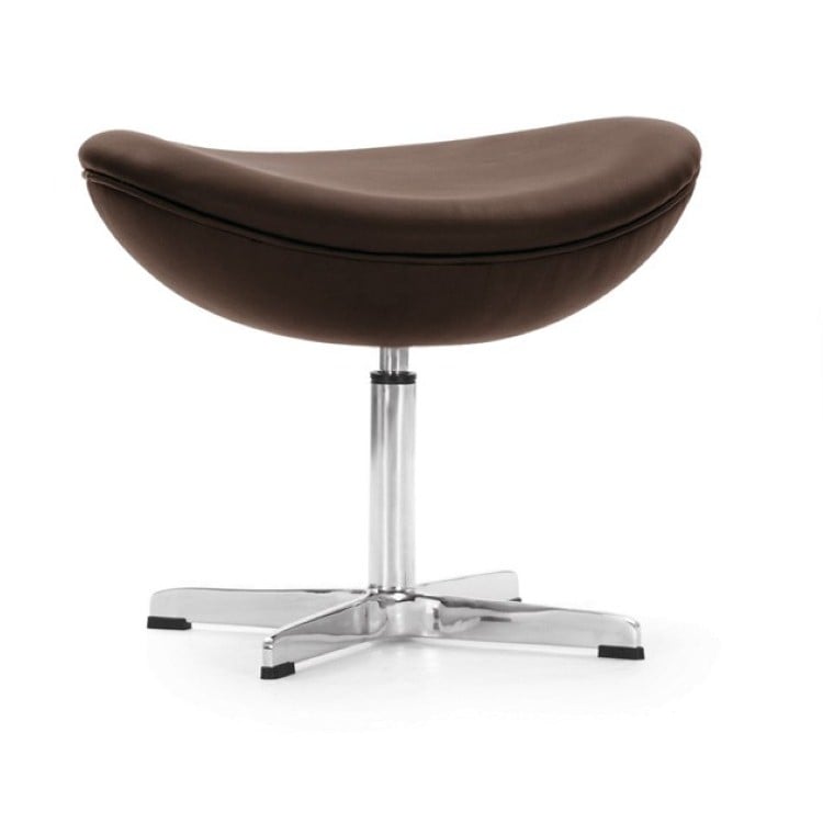 Arne Jacobsen style, Sgabello Egg chair pelle Marrone
