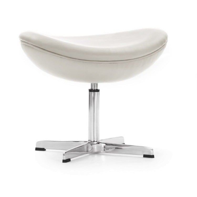 Arne Jacobsen style, Sgabello Egg chair pelle avorio