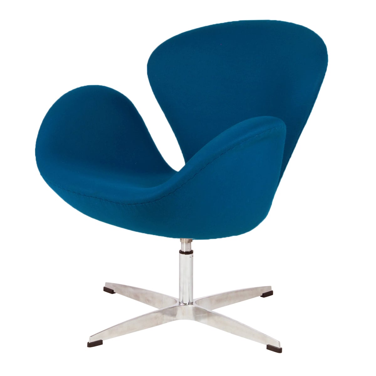 Arne Jacobsen style, Poltrona cigno blu Cashmere