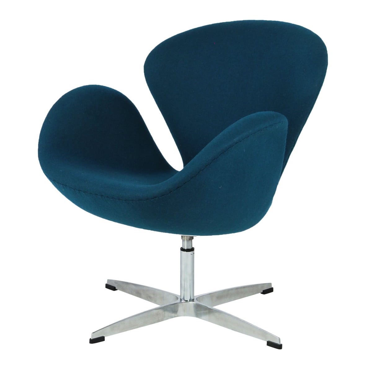 Arne Jacobsen style, Poltrona cigno Cashmere blu scuro