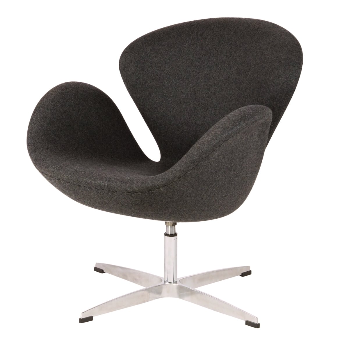 Arne Jacobsen style, Poltrona cigno grigio cashmere