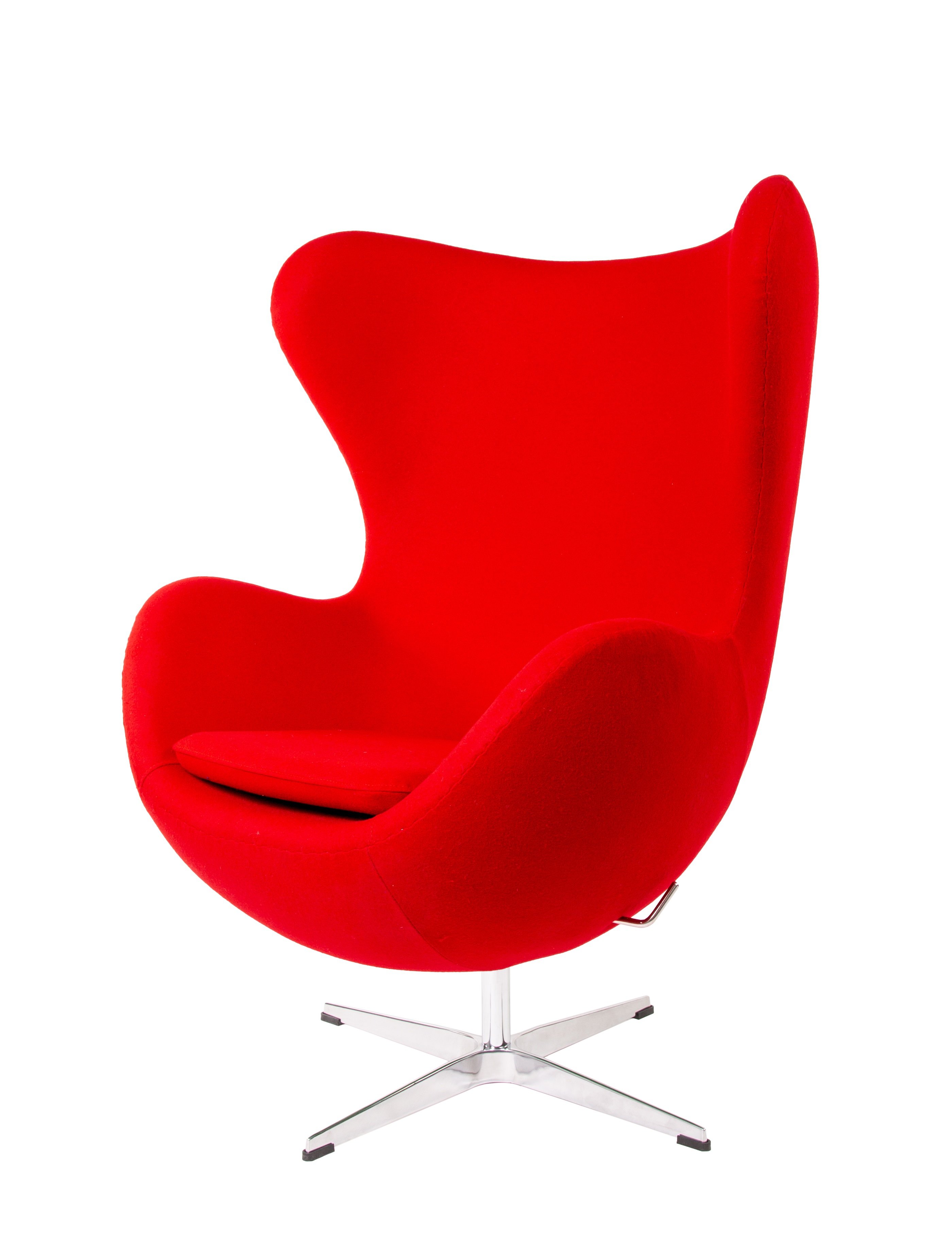 Arne Jacobsen style, Poltrona Egg chair Cachemire rosso