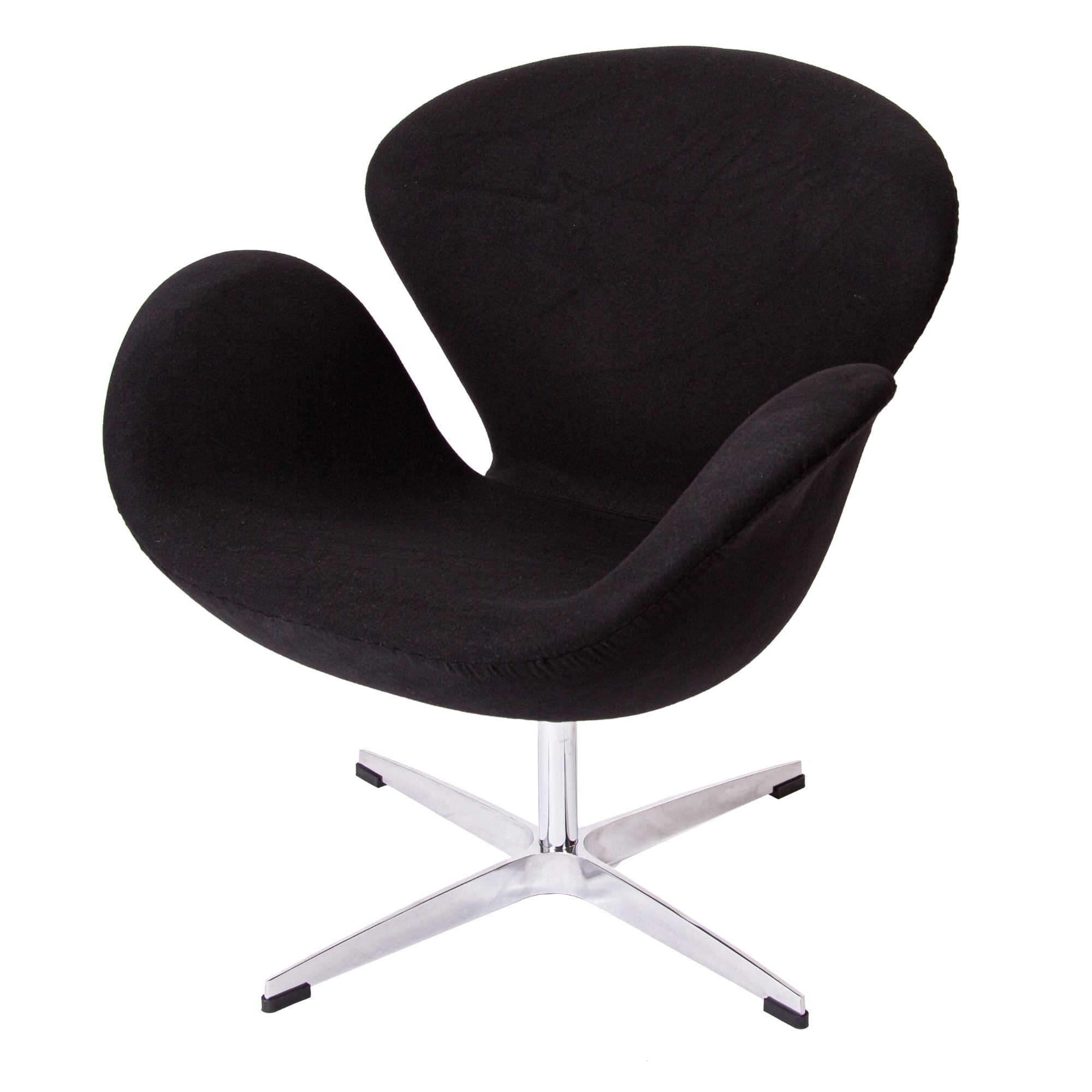 Arne Jacobsen style, Poltrona cigno cashmere nero