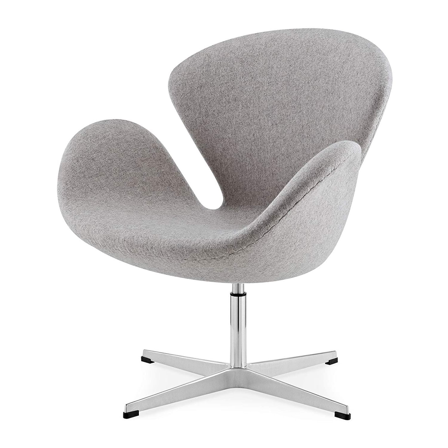 Arne Jacobsen style, Poltrona cigno Cashmere grigio chiaro