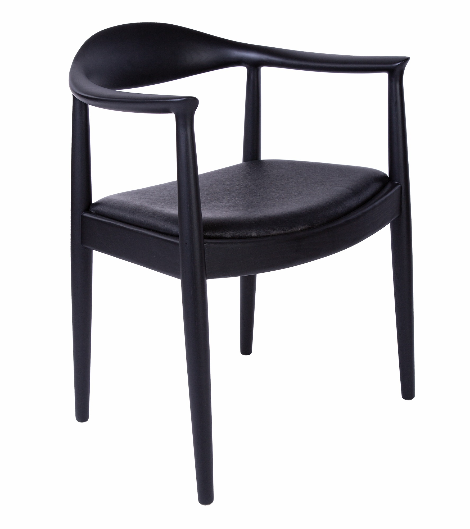 Wegner style, Sedia da pranzo kennedy chair pelle Nero