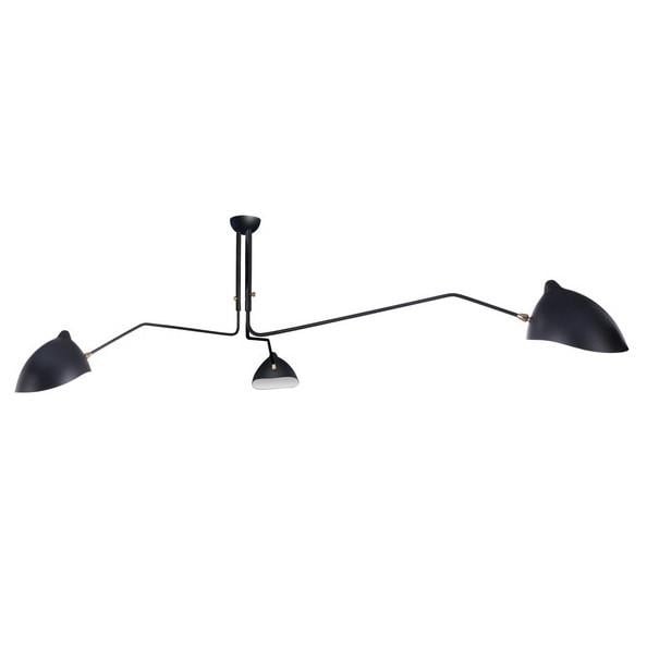 Serge Mouille style, Luce pendente Contemporary 3-braccio Nero