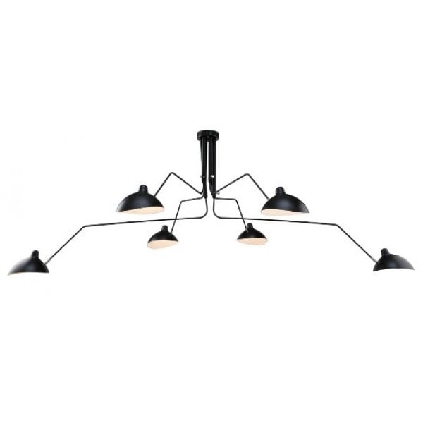 Serge Mouille style, Luce pendente Contemporary 6-braccio Nero