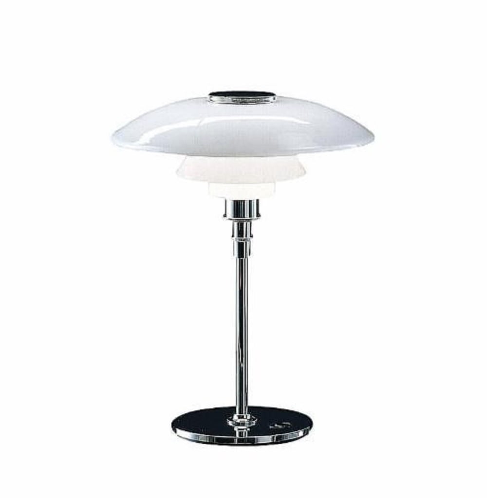 Poul Henningsen style, Lampada da tavolo DPH 3/2 large bianca