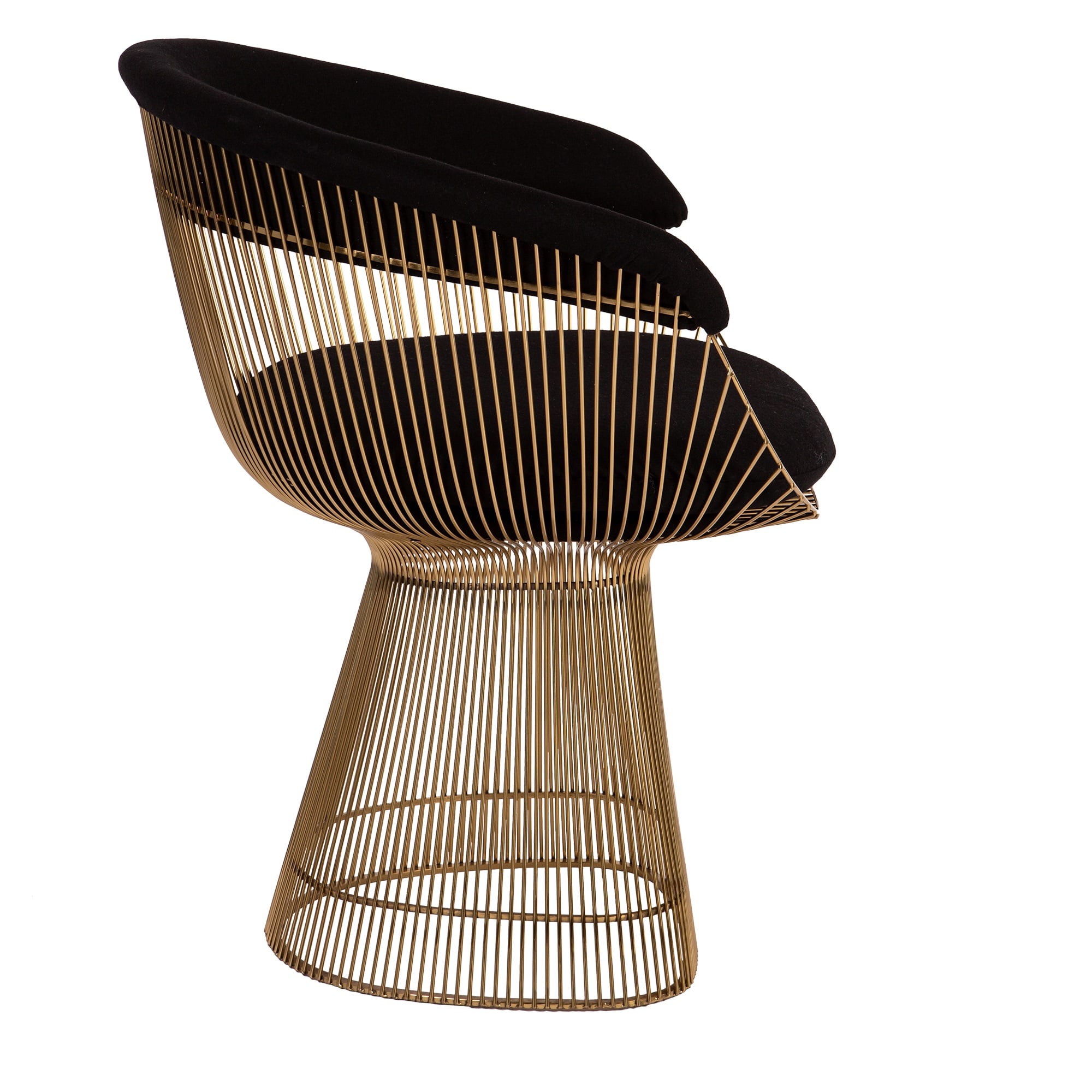 Warren Platner style, Sedia da pranzo Wire chair Oro Chasmere nero