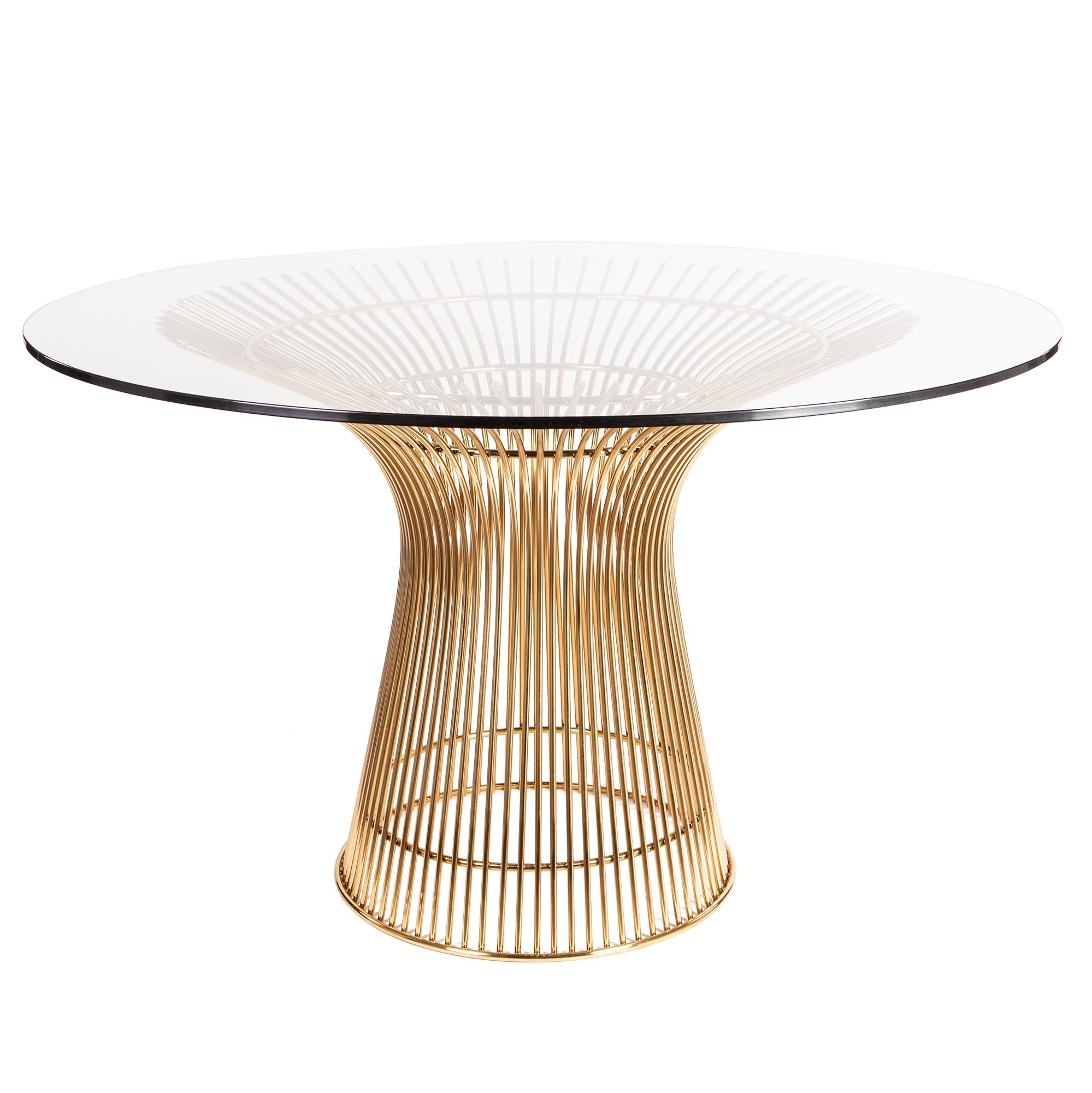 Warren Platner style, Tavolo da pranzo Wire tavolo diameter 120cm gold