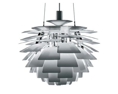 Poul Henningsen style, Luce pendente lampada Carciofo 72cm Alluminio