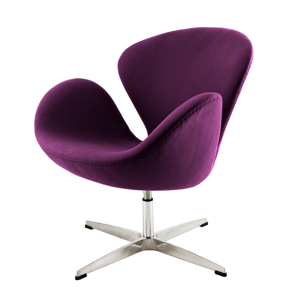 Arne Jacobsen style, Poltrona cigno viola