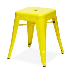 Xavier Pauchard style, Sgabello Tolix style barstool 48cm giallo lucido