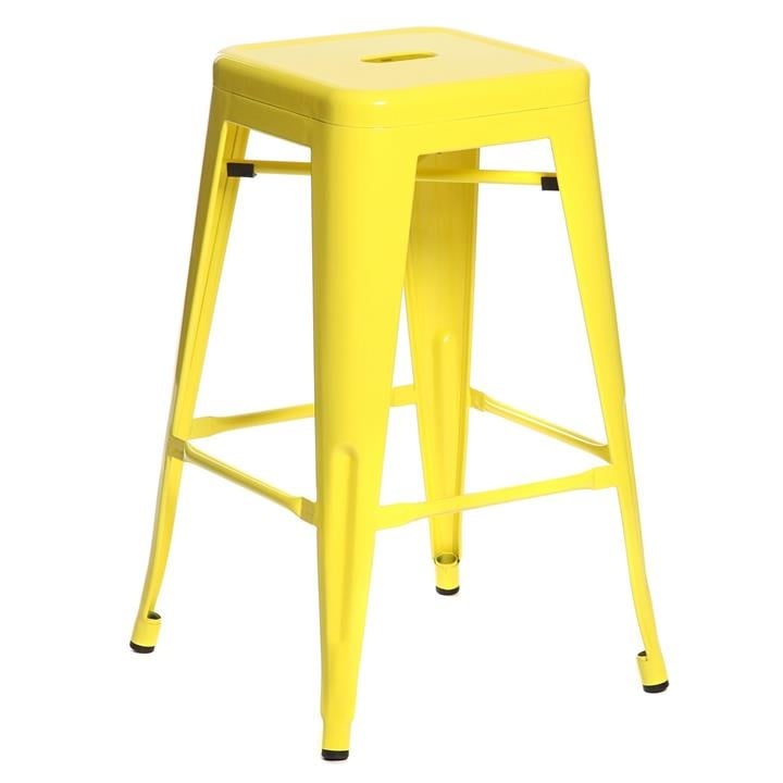 Xavier Pauchard style, Seggiola da bar Tolix style barstool 66cm giallo lucido