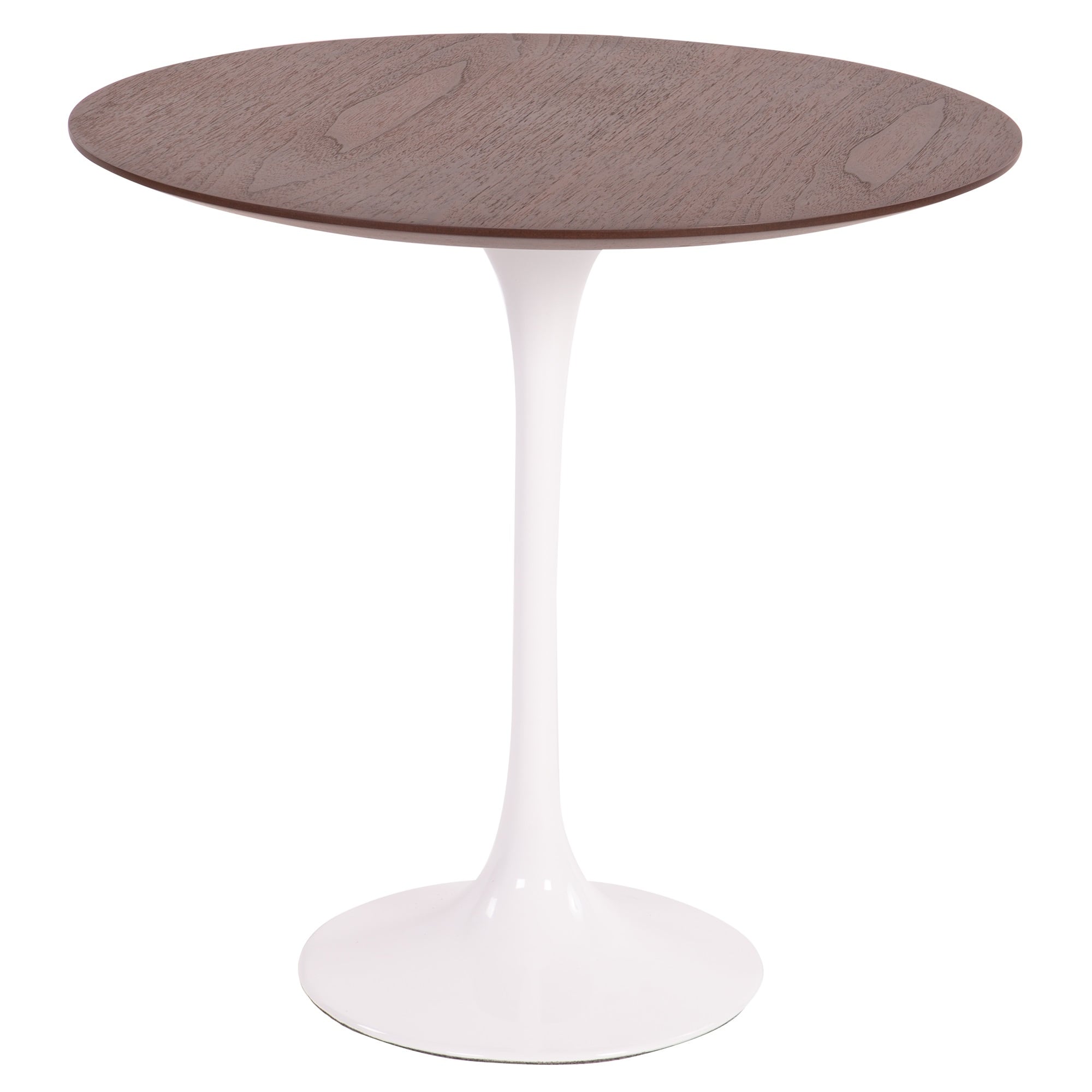 Eero Saarinen style, Tavolino Tulip Side table 50 centimetri Top noce Base bianca