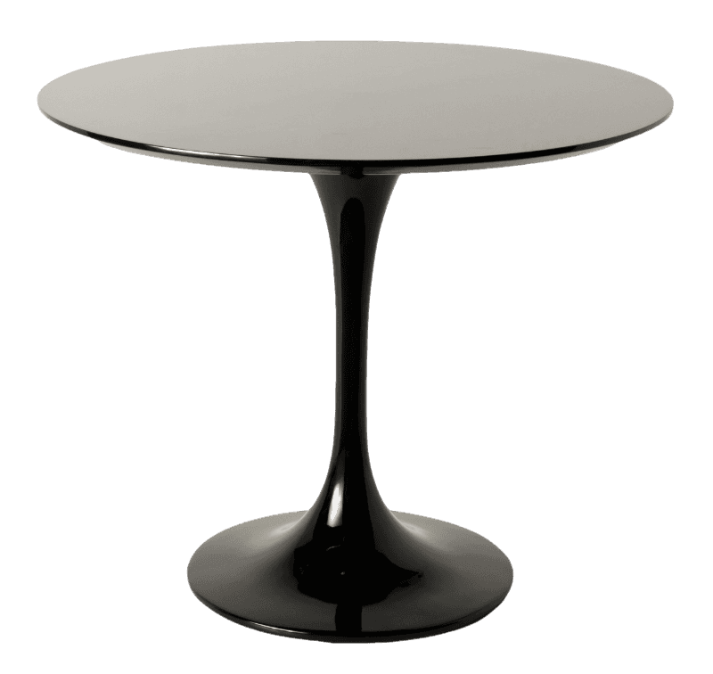 Eero Saarinen style, Tavolo da pranzo Tabella del tulipano 80 centimetri Nero (lucido)