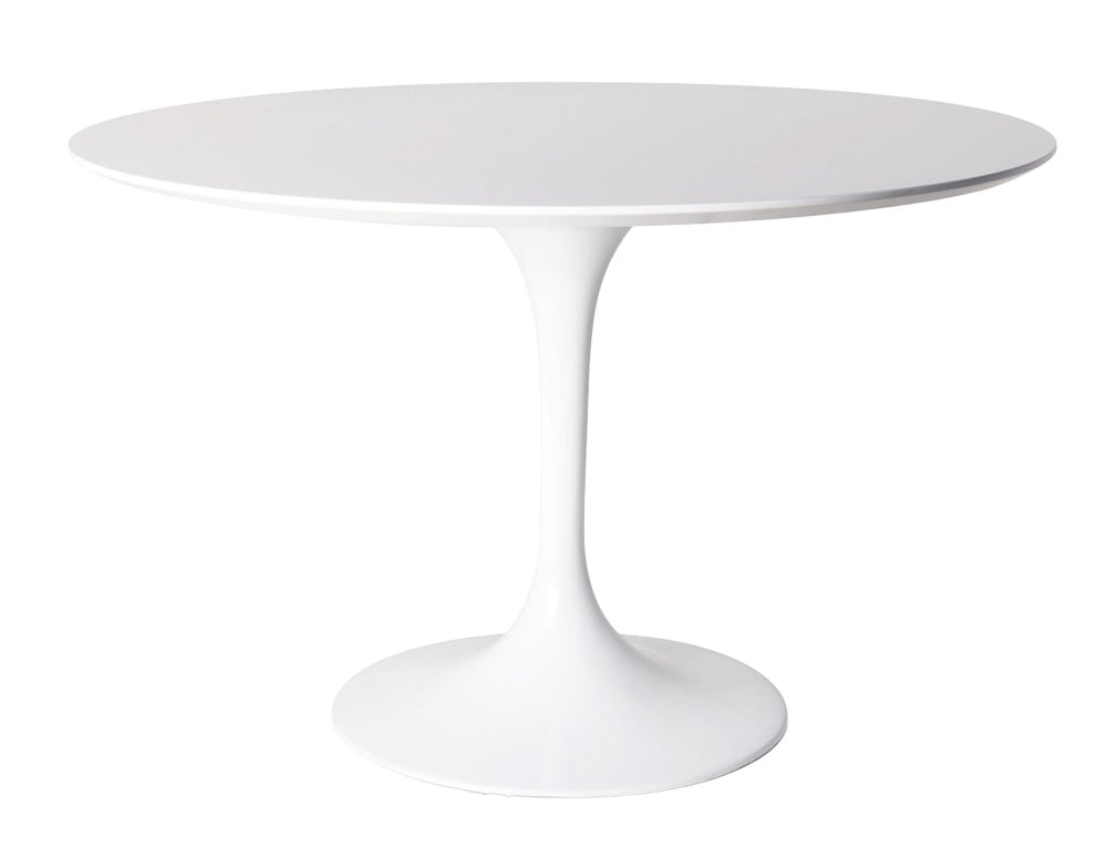 Eero Saarinen style, Tavolo da pranzo Tabella del tulipano 100 centimetri Bianco (Mt)