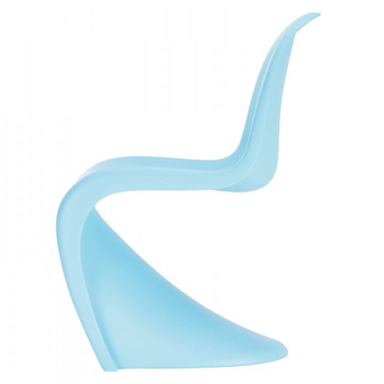 Verner Panton style, Sedia da pranzo sedia Panton lucido Azzurro