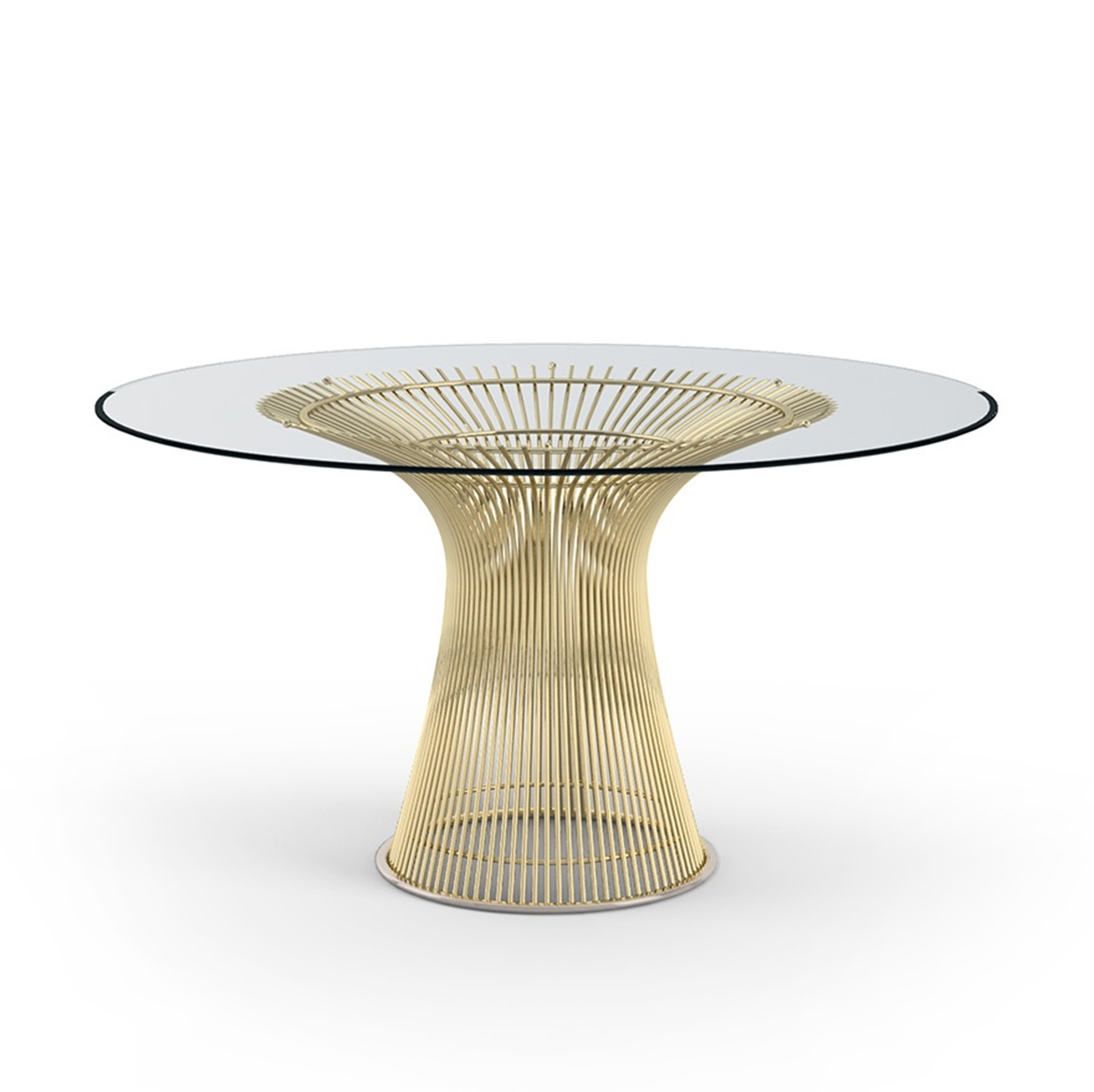 Warren Platner style, Tavolo da pranzo Wire tavolo diameter 135cm gold