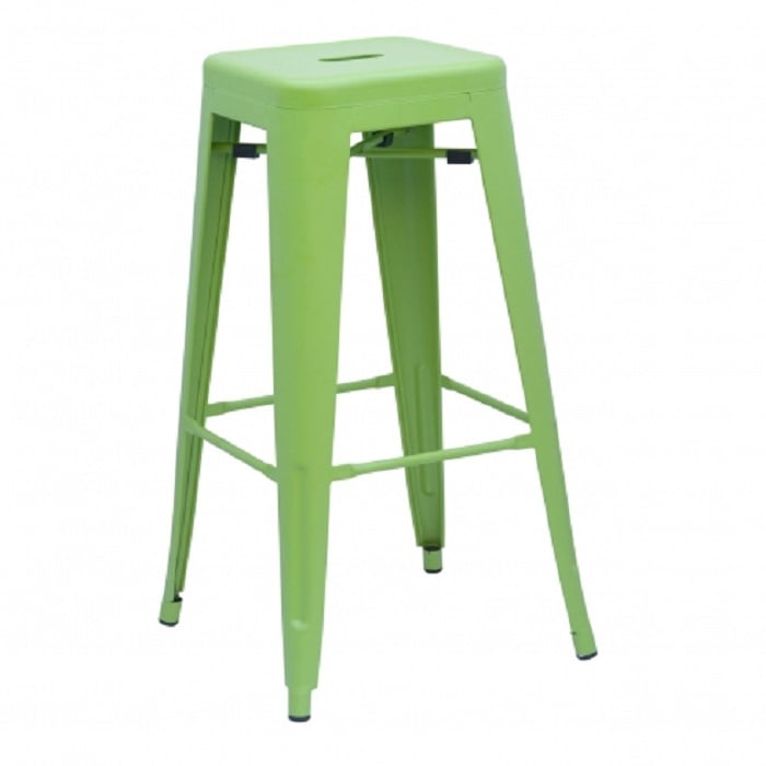 Xavier Pauchard style, Seggiola da bar Tolix style barstool 77 centimetri verde chiaro opaco