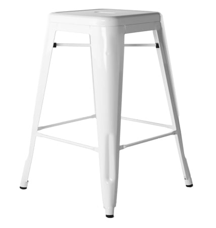 Xavier Pauchard style, Seggiola da bar Tolix style barstool 66cm bianco lucido
