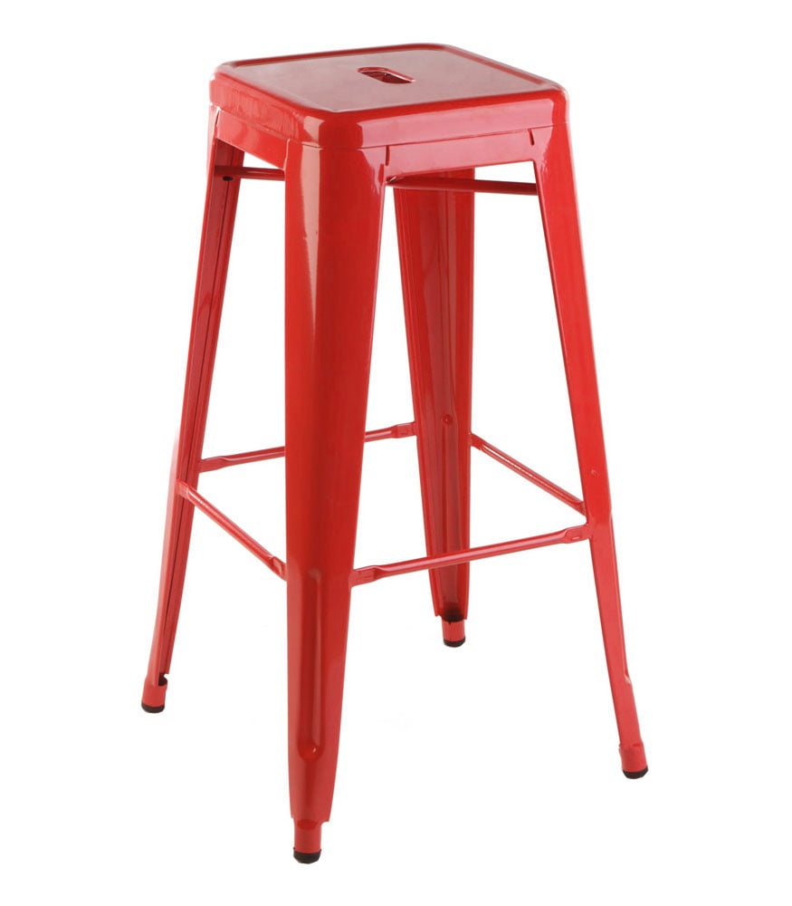 Xavier Pauchard style, Seggiola da bar Tolix style barstool 77 centimetri rosso lucidovermelho brilhante