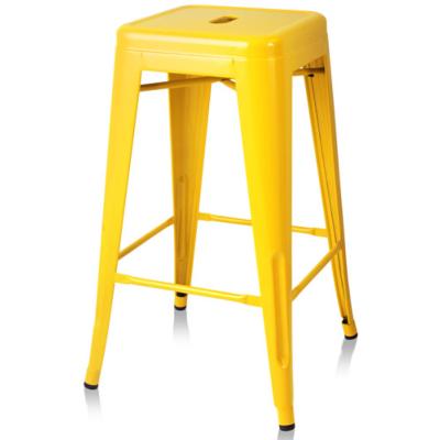 Xavier Pauchard style, Seggiola da bar Tolix style barstool 77 centimetri giallo lucido