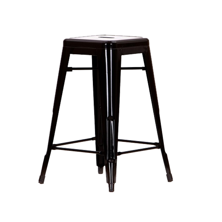 Xavier Pauchard style, Seggiola da bar Tolix style barstool 66cm nero lucido
