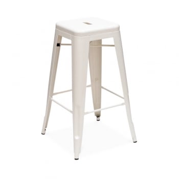 Xavier Pauchard style, Seggiola da bar Tolix style barstool 77 centimetri bianco lucido