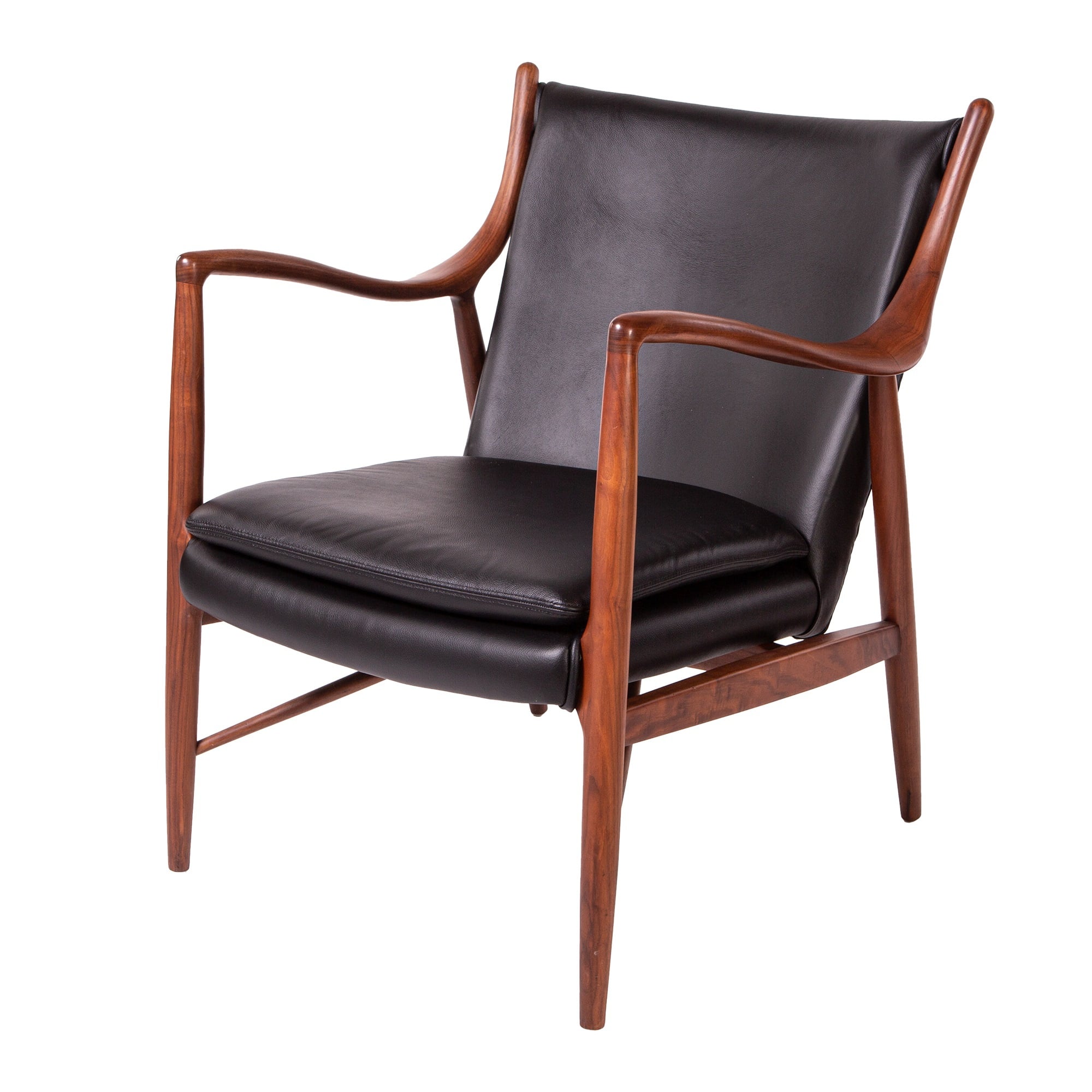 Finn Juhl style, Poltrona 45 chair Nero